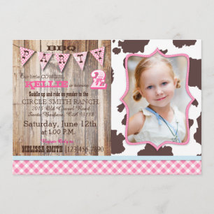 Invitation Rustic Cowgirl Western Thème Anniversaire Invitati