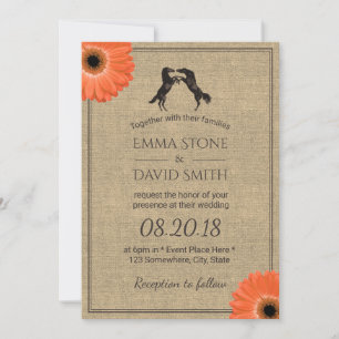 Invitation Rustic Daisy Floral Vintage Horse Mariage