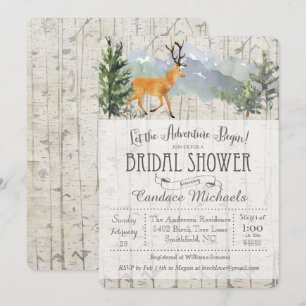 Invitation Rustic Deer Birch
