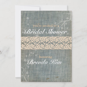 Invitation Rustic Denim Lace