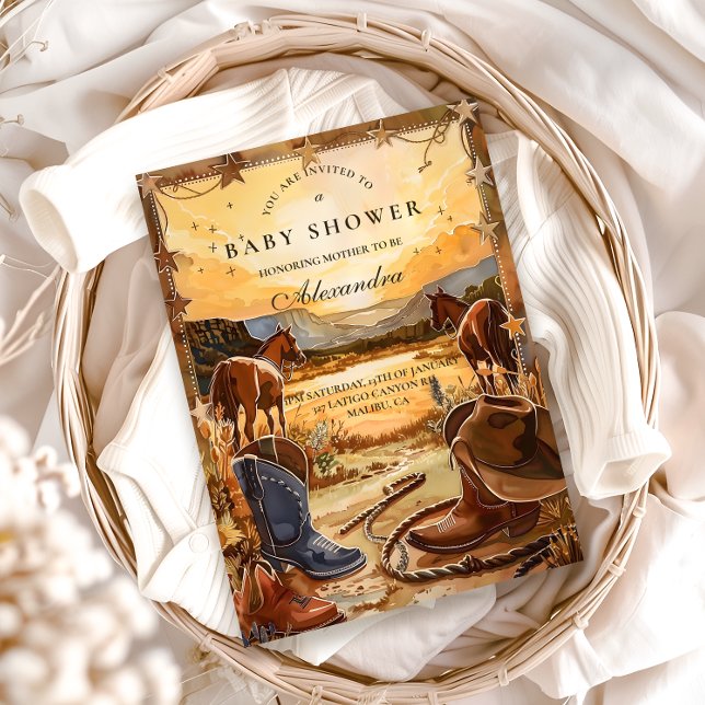 Invitation Rustic Desert Rodeo Baby Shower (Créateur téléchargé)