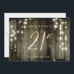 Invitation *~* Rustic Distressed Barn Wood 21e Anniversaire I<br><div class="desc">* Energie Améliorée Invitation 21ème Anniversaire. Le design se compose de très vieilles RUSTIQUES RUSTIQUES PAYS BARN WOOD VIEUX BOIS Antique grange détendue Bois encadré de White Sparkling String Lights. Le bois est Brown foncé avec des zones noires en décomposition. Le numéro 21 est Sparkling comme si sur le feu....</div>