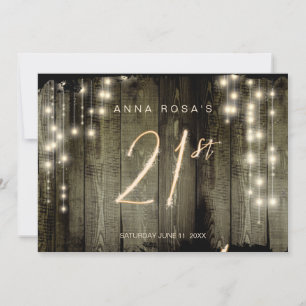 Invitation *~* Rustic Distressed Barn Wood 21e Anniversaire I