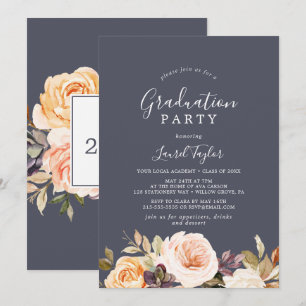 Invitation Rustic Earth Florals   Purple Graduation Party