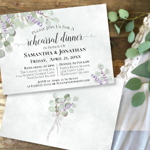 Invitation Rustic Eucalyptus Leaves Wedding Rehearsal Dinner