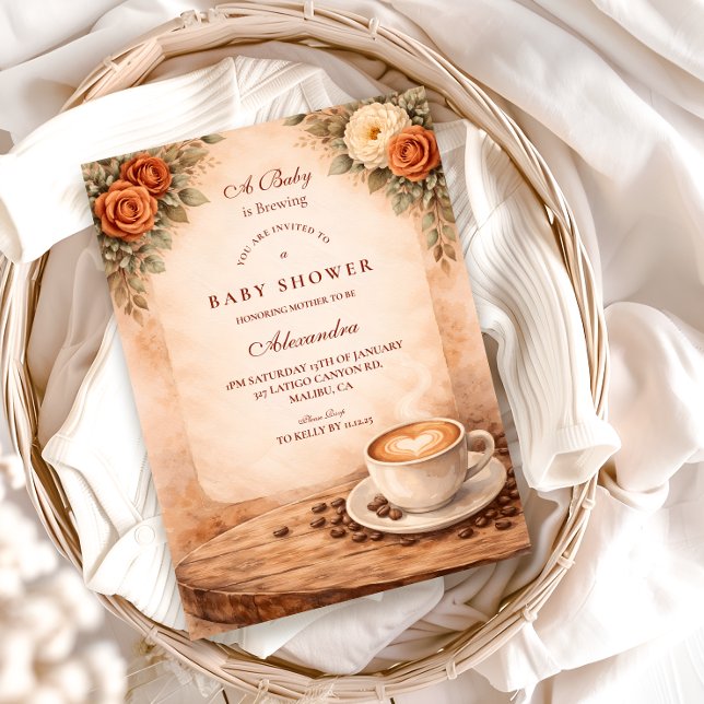 Invitation Rustic Fall A Baby Is Brewing (Créateur téléchargé)