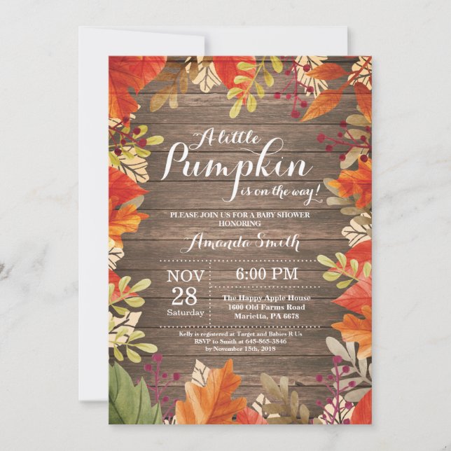 Invitation Rustic Fall Baby shower (Devant)