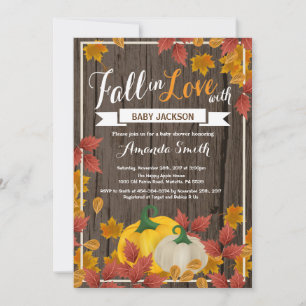 Invitation Rustic Fall Citrouille Baby shower 