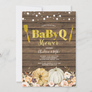 Invitation Rustic Fall Citrouille BabyQ Baby shower Invitatio