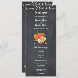 Invitation Rustic Fall Citrouille Chalk Wedding Détails du pr