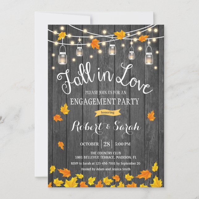 Invitation Rustic Fall In Love (Devant)