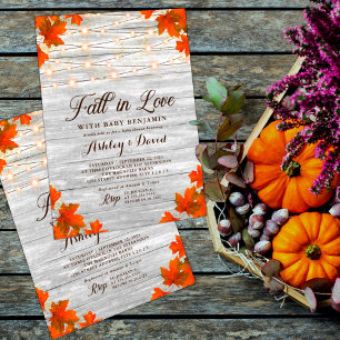 Invitation Rustic Fall In Love String Lights Baby shower