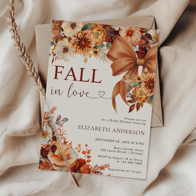 Invitation Rustic Fall Love In Bloom  Bridal Shower Party (Créateur téléchargé)