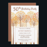 Invitation Rustic Fall Trees Terracotta 50e fête d'anniversai<br><div class="desc">Les arbres à la hauteur de la saison d'automne signifie qu'il est temps de célébrer l'anniversaire de quelqu'un de spécial. Avec des couleurs allant du beige muet à la terre cuite et au marron,  ce design ne manquera pas de plaire. Composite par Holiday Hearts Designs (droits réservés).</div>