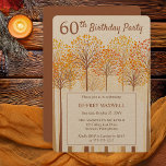 Invitation Rustic Fall Trees Terracotta 60e fête d'anniversai<br><div class="desc">Les arbres à la hauteur de la saison d'automne signifie qu'il est temps de célébrer l'anniversaire de quelqu'un de spécial. Avec des couleurs allant du beige muet à la terre cuite et au marron,  ce design ne manquera pas de plaire. Composite par Holiday Hearts Designs (droits réservés).</div>