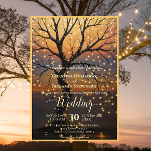 Invitation Rustic Fall Woodland Tree Vintage Wedding