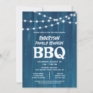 Invitation Rustic Family Reunion BBQ
