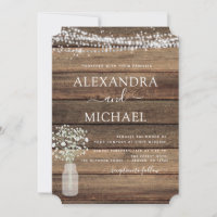 Rustic Farmhouse Baby's Breath Jar Mariage