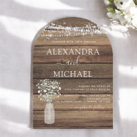 Rustic Farmhouse Baby's Breath Jar Mariage