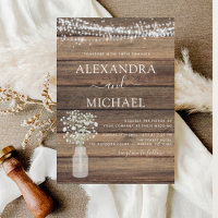 Rustic Farmhouse Baby's Breath Jar Mariage