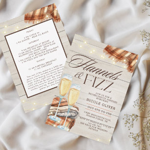 Invitation Rustic Flannels & Fizz Fall Bachelorette Week-end