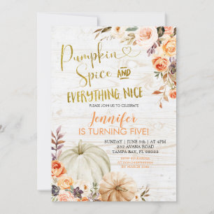Invitation Rustic Floral Citrouilles épices et tout Nice I