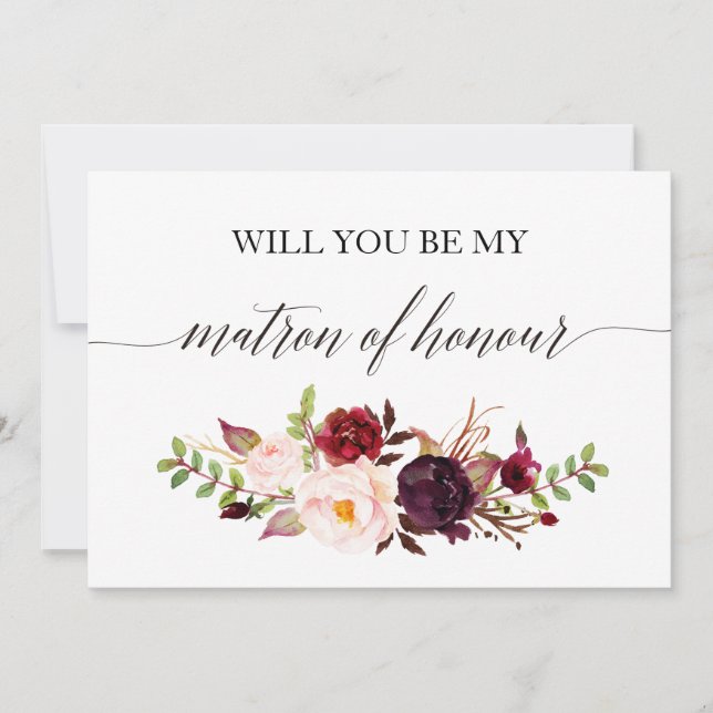 Invitation Rustic Floral Serez-vous mon maître d'honneur-2 (Devant)