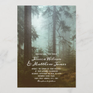 Invitation Rustic Forest Green Trees Pays Mariage de la natur