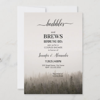 Invitation Rustic Forest Misty Landscape