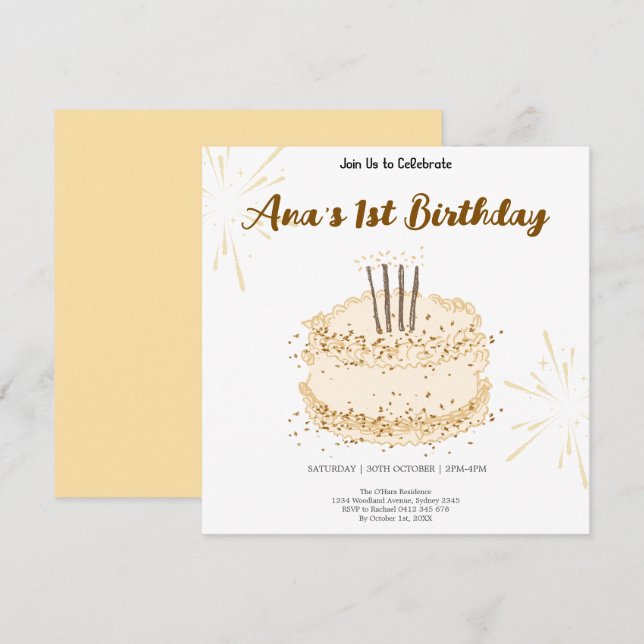 Invitation Rustic Forest Woodland Animals Wild One Birthday (Devant / Derrière)