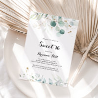 Rustic Gold Floral Sweet 16 fête d'anniversaire