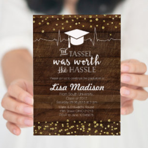Invitation Rustic Gold Nursing Graduation Party