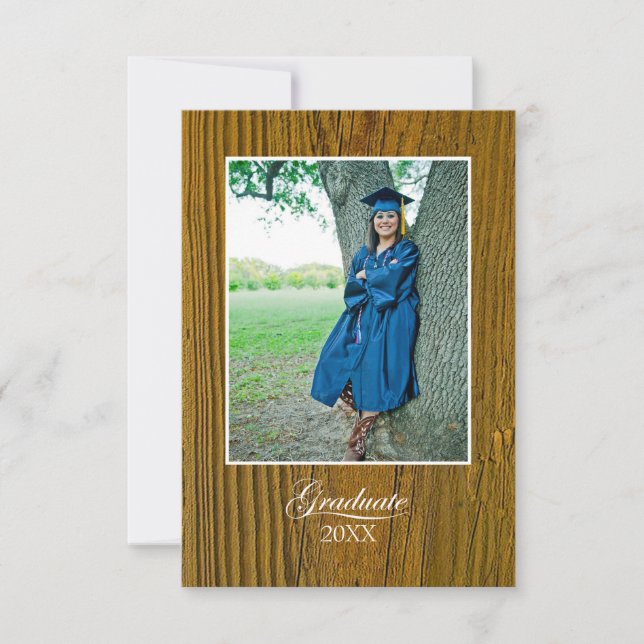Invitation Rustic Graduation Celebration with Photo (Devant)