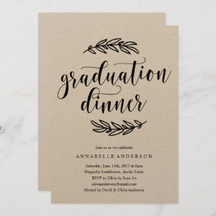 Invitation Rustic Graduation Dîner
