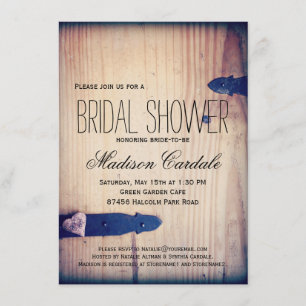Invitation Rustic Grange Bois Latte de douche nuptiale Invita