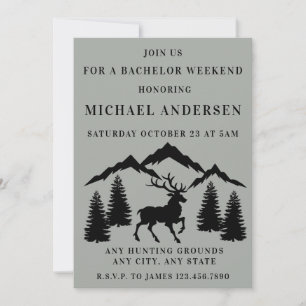 Invitation Rustic Grey Chasse Bachelor Week-end