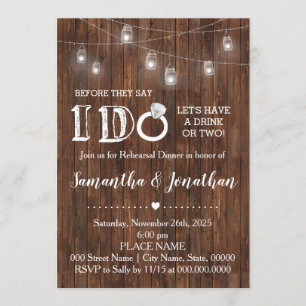 Invitation Rustic I do couples douche grange mariage
