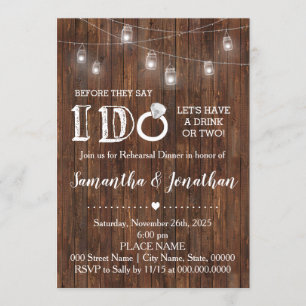 Invitation Rustic I do couples douche pays grange mariage