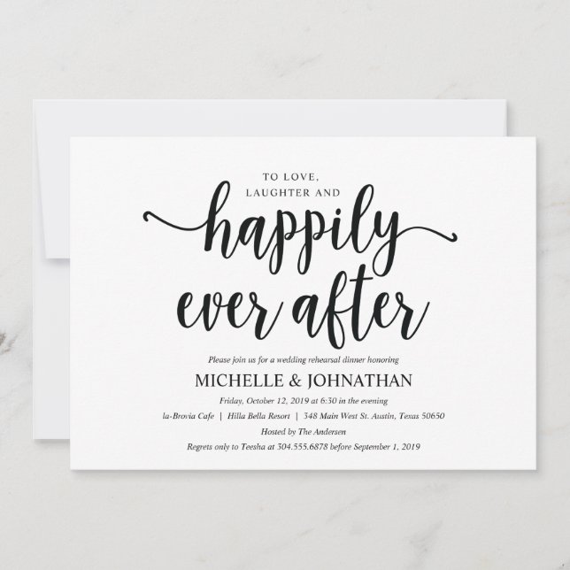 Invitation Rustic Kraft Mariage Dîner de répétition Invitatio (Devant)