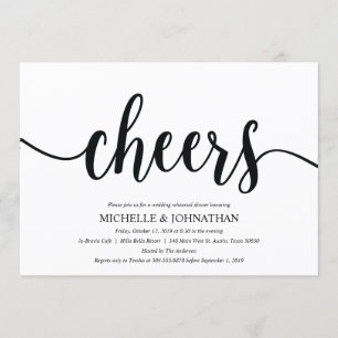 Invitation Rustic Kraft Mariage Dîner de répétition Invitatio