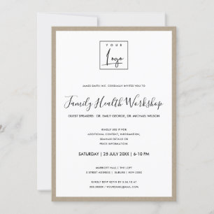 INVITATION RUSTIC KRAFT TEXTURE VOTRE ATELIER DE LOGO ÉVÉNEME