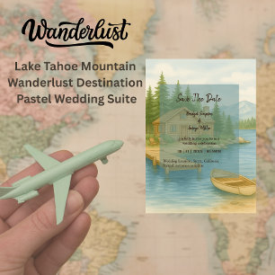Invitation Rustic Lake Tahoe Mountain Lodge Mariage Romance