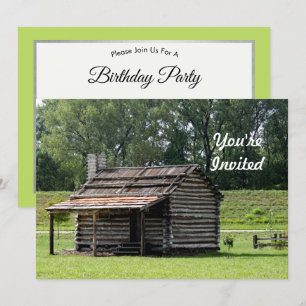 Invitation Rustic Log Cabine photo Anniversaire