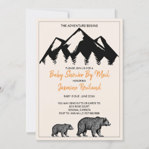 Invitation Rustic Mama et Baby shower bébé ours