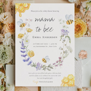 Invitation Rustic Mama sera un Baby shower fleur sauvage
