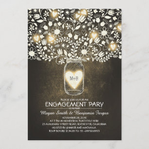 Invitation Rustic Mariage Engagement Party Mason Jar Invitati