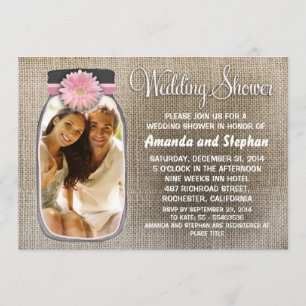 Invitation Rustic Mason Jar and Your Photo Wedding Shower