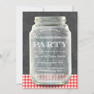 Invitation Rustic Mason Jar Chalkboard Fête de réchauffement 