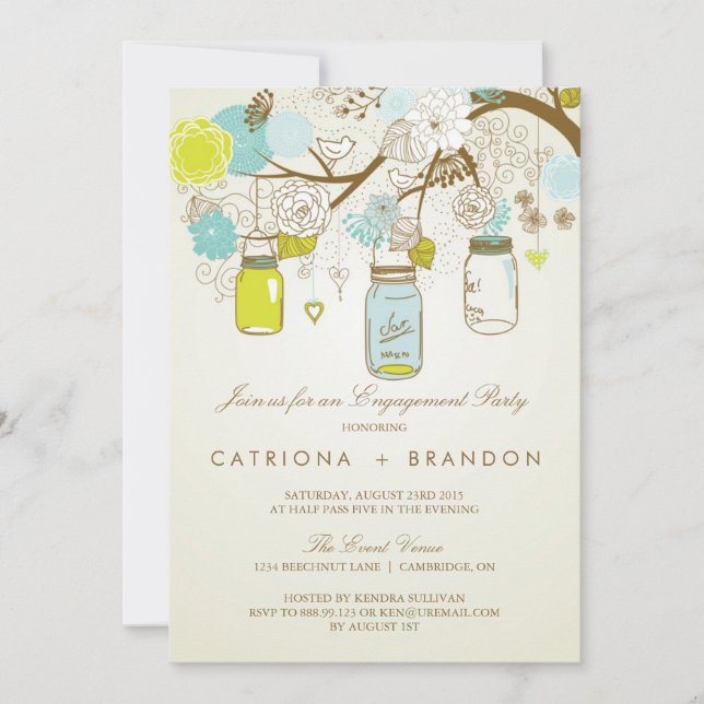 INVITATION RUSTIC MASON JARS PARTICIPATION AU PRINTEMPS INVIT (Devant)