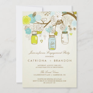 INVITATION RUSTIC MASON JARS PARTICIPATION AU PRINTEMPS INVIT